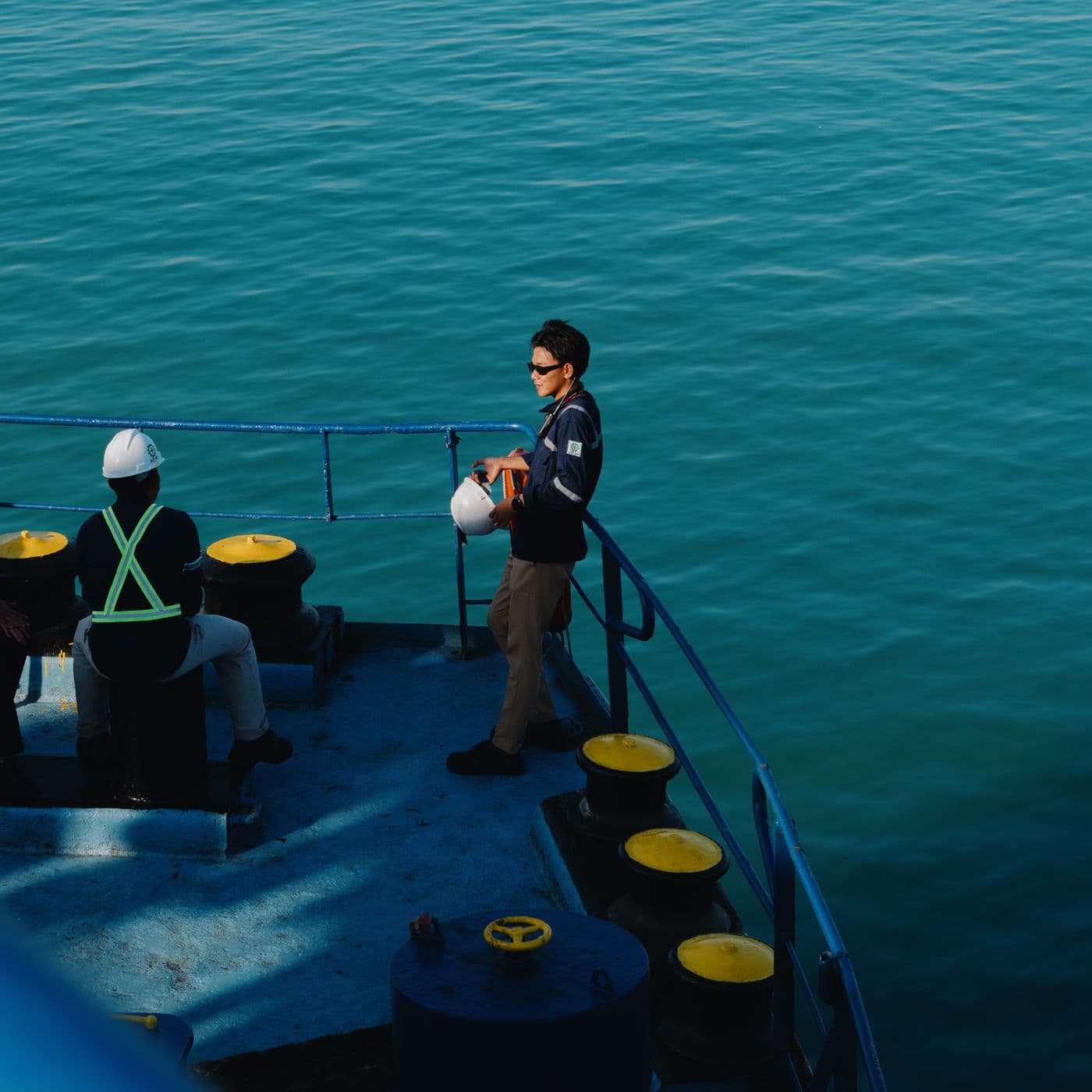Field crew at the port